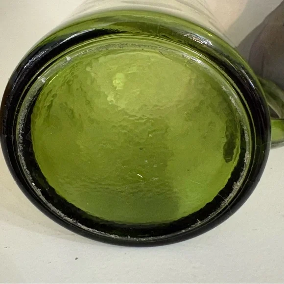 Vintage Hazel-Atlas Eldorado Avocado Green Glass Circle Pattern Pitcher Jug - Picture 7 of 10